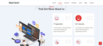 NexTech One Page Business HTML Template Screenshot 2