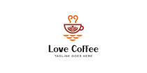 Love Coffee Cafe Logo Design Screenshot 1