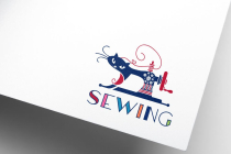 Creative Cat Crafting Sewing Machine Logo Design Screenshot 2