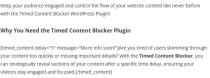 Timed Content Blocker WordPress Plugin Screenshot 2