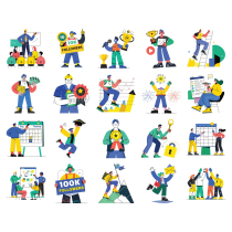 Success and Winnings Illustrations Vector  Screenshot 2